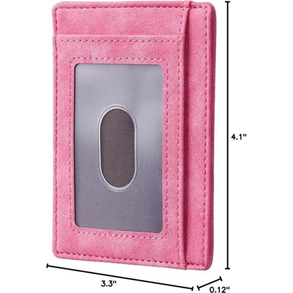 Slim Wallet Front Pocket Minimalist Leather RFID Blocking Medium Size - Picture 5 of 5